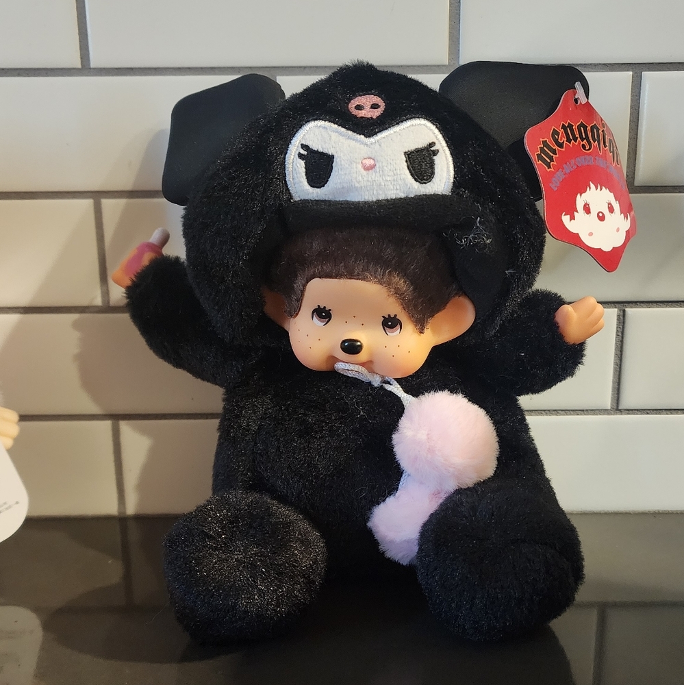 Monchhichi Plush Toy in Black Outfit